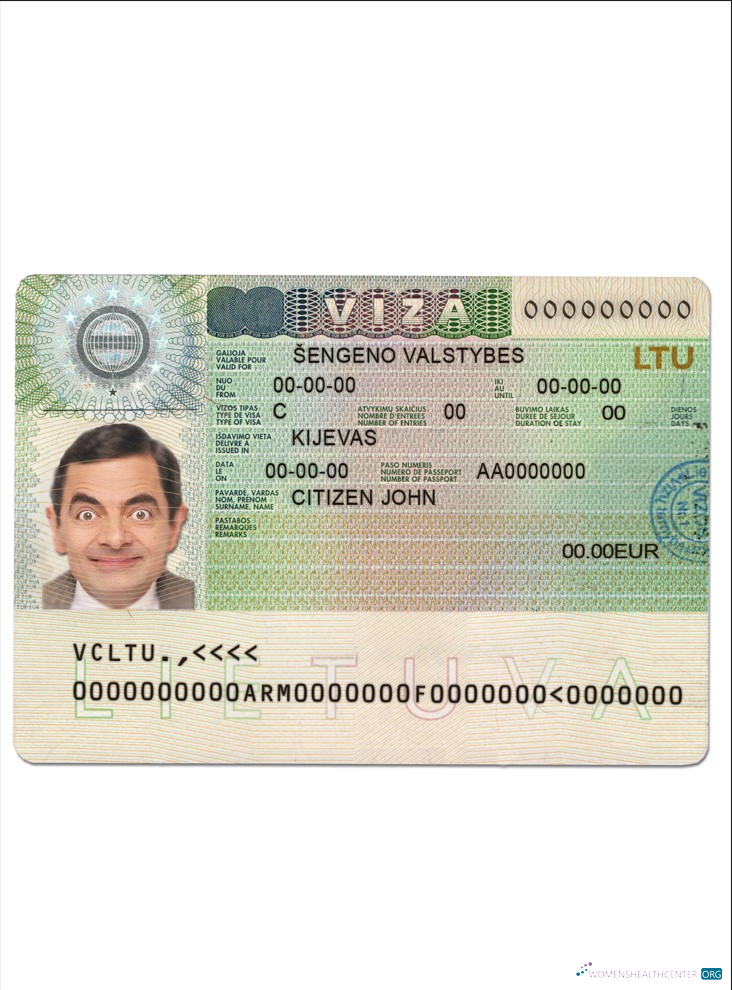 Download Lithuania (Litva) Schengen visa Photoshop template